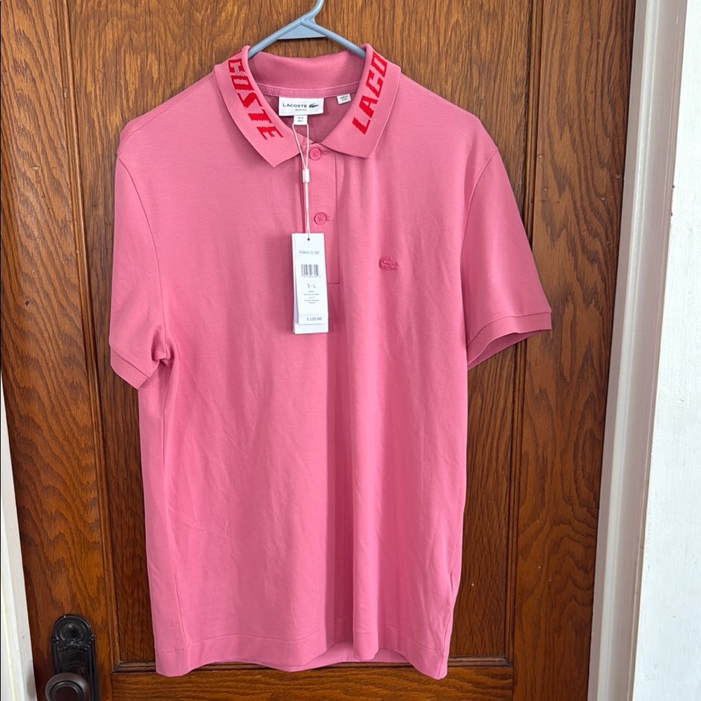 Lacoste Pink Polo Shirt Classic Casual Wear